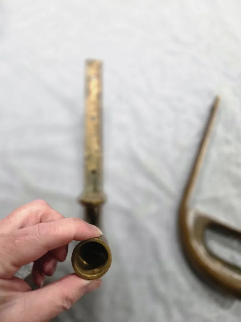 Vintage Solid Brass Curtain Rod/Gallery Rail Corner Brackets Hardware Pair